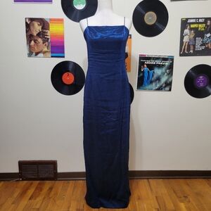 Alex Evenings | 90s Vintage Dark Blue Iridescent Evening Gown
